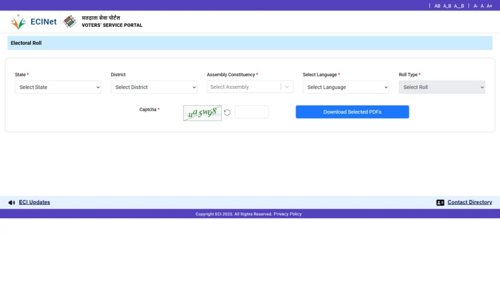 Download Electoral Roll 1