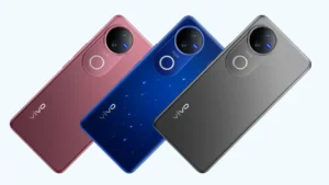 Vivo V60 5G Renders Leaked: Stunning Design with Zeiss Cameras and Three Premium Color Options Revealed 5 Vivo V60 smartphone in Mist Grey, Moonlit Blue, and Auspicious Gold color variants